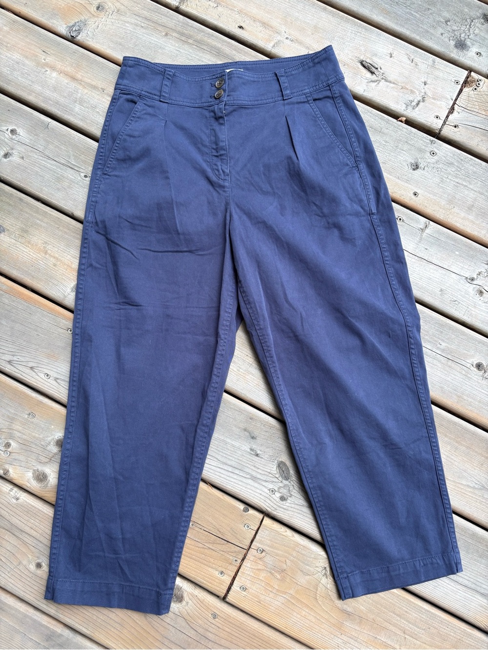 J.Crew Navy Pleated Chino Pants Women’s Size 8